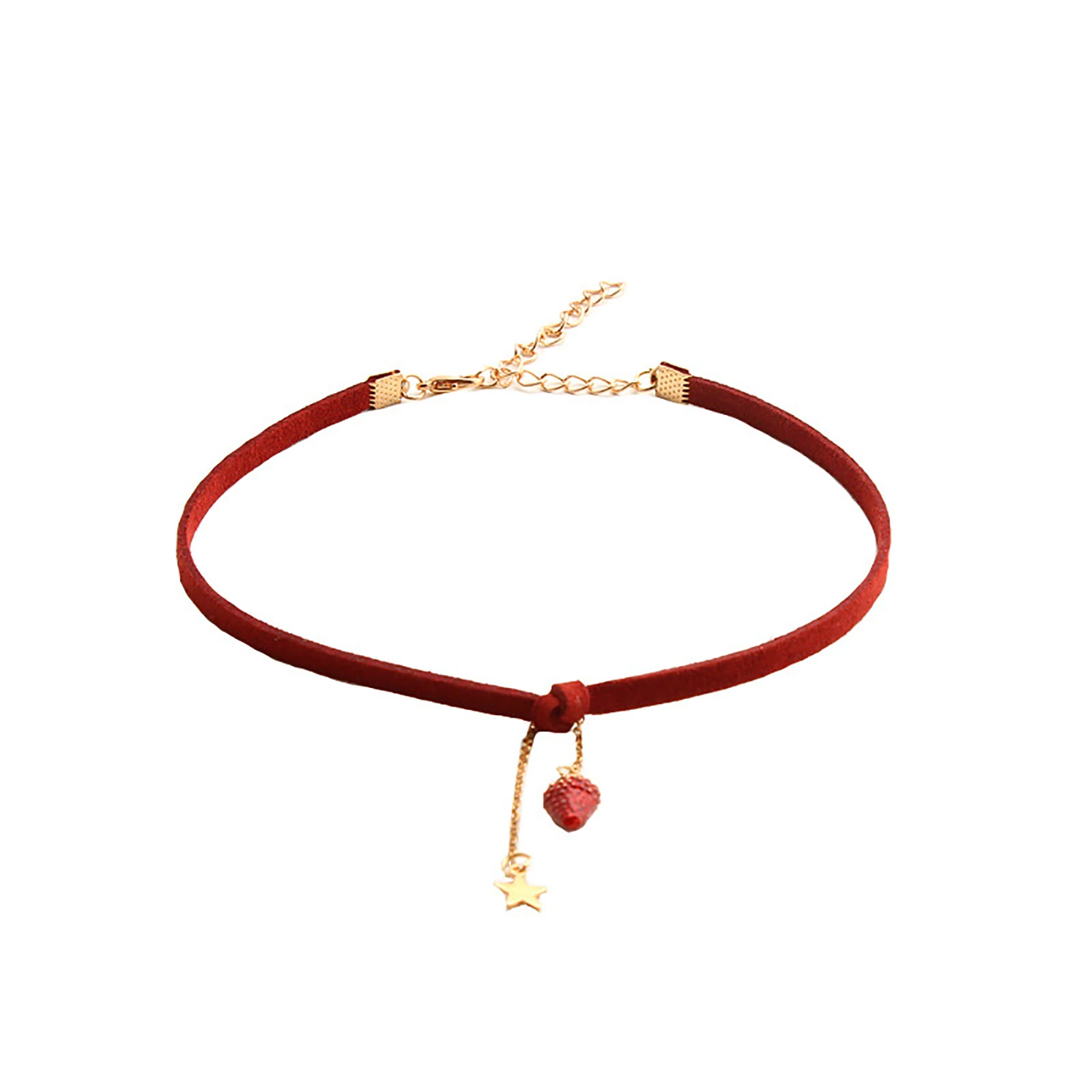 1 шт в звездочку красное бархатное Подвески клубника колье чокер кружевное