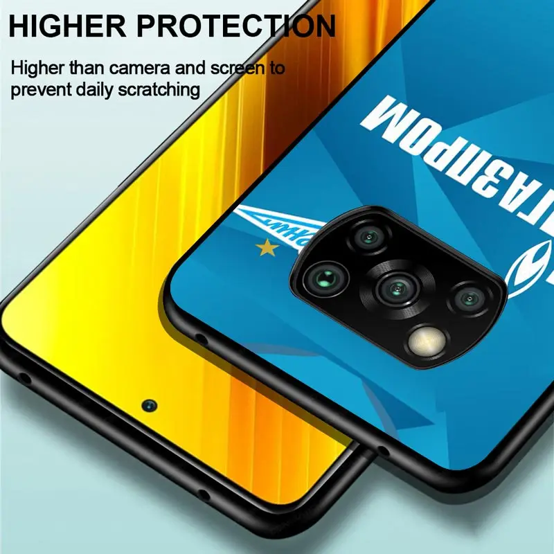 

Zenit St. Petersburg For Xiaomi Poco C3 M3 M2 X3 NFC X2 F2 Pro F1 F3 Mi Play Mix 3 A2 Lite A1 6 5X Black Soft TPU Phone Case