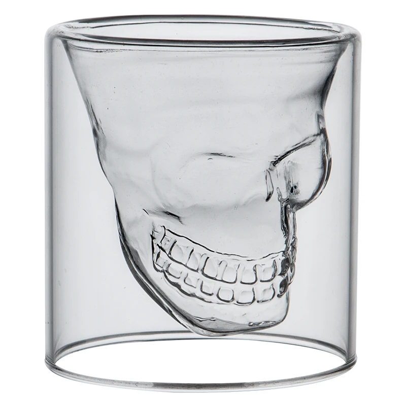 

4pc/set skull Head cup double layer coffee Whiskey Vodka Wine mug travel cute christmas mugs tumbler shot glass Milk cup in bulk