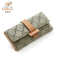 brand 2020 designer flower long wallet women pu leather female wallets purse carteira hand bag fashion trifold clutches