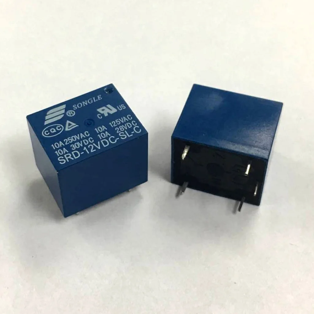 10x 12VDC Мини реле питания SPDT 10A PCB крепление 5 контактов SONGLE | Обустройство дома