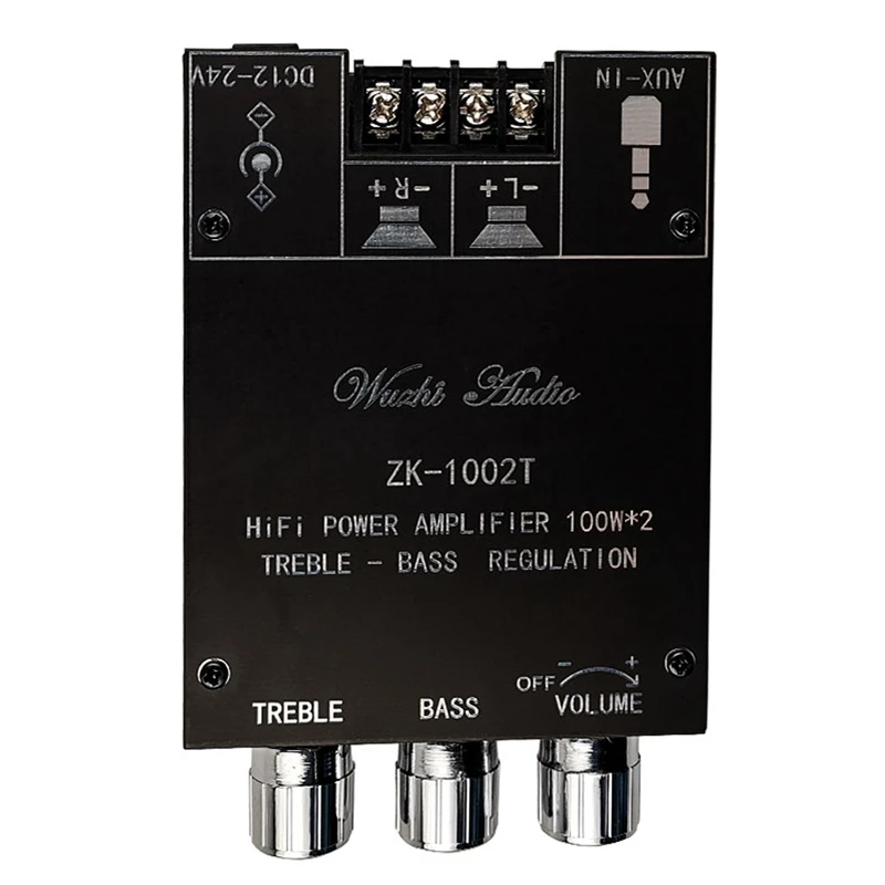 ZK 1002T TPA3116D2 Bluetooth 5 0 сабвуфер усилитель плата 2X100W 2 канала высокой мощности o стерео
