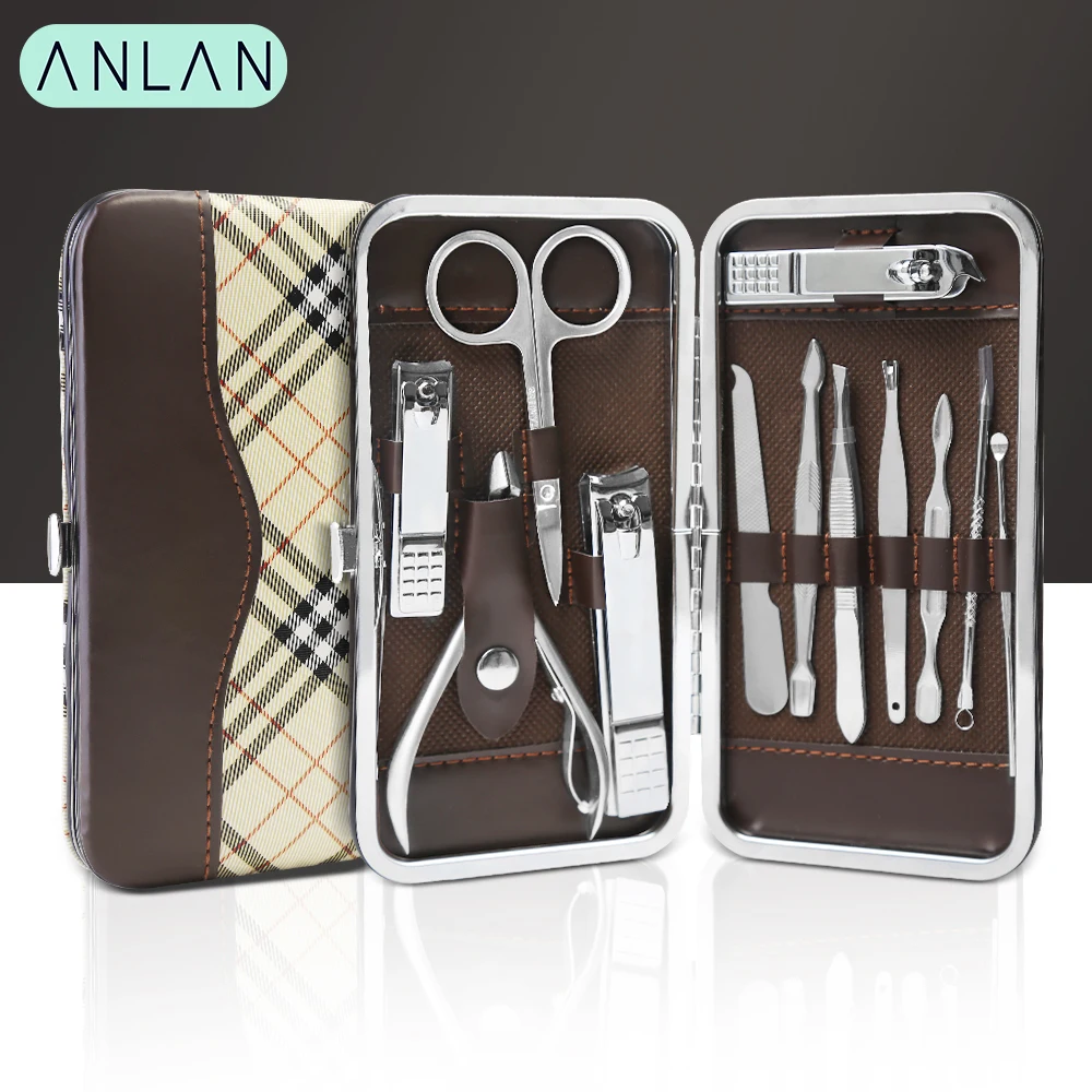 12 шт./компл. анлан маникюр кусачки для ногтей педикюр набор Портативный
