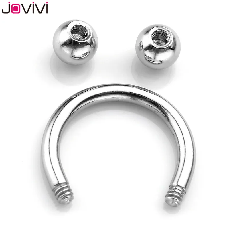 Jovivi 2x 14G Captive Beads CBR Hoop Nose Septum Ring Eyebrow Lip Nipple Ear Studs Multi-used Fashion Body Piercing Jewelry | Украшения и
