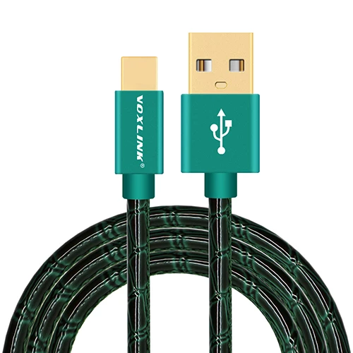 VOXLINK usb кабель для зарядки iPhone 7 Plus из искусственной кожи, usb-кабель для синхронизации данных и зарядки для iPhone 6S Plus 5S iPad Air Mini - Цвет: Green