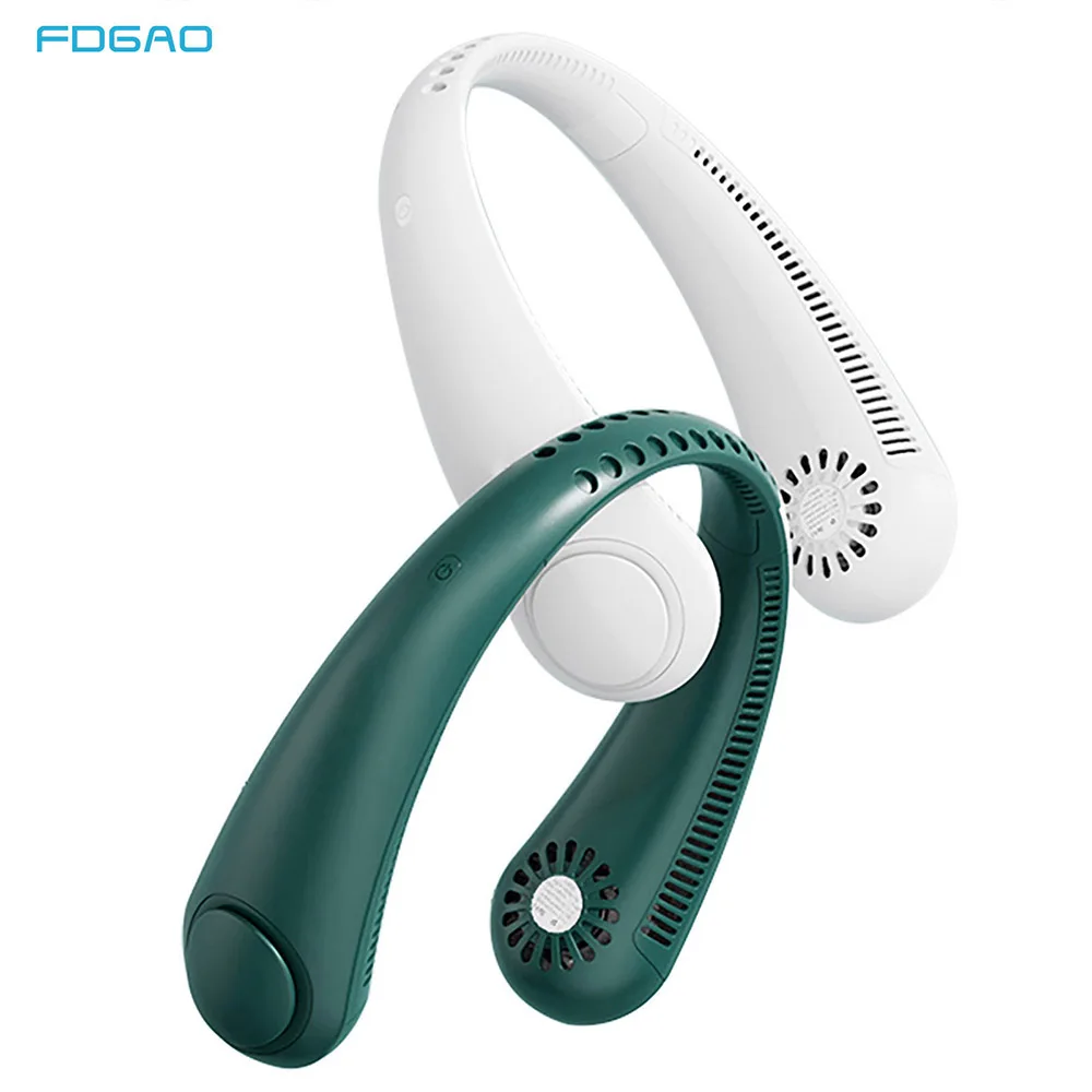 

Portable Hands Free Mini Bladeless Cooling Fan Neck USB Rechargeable Sports Fans Leafless Hanging For Home Outdoor Ventilador