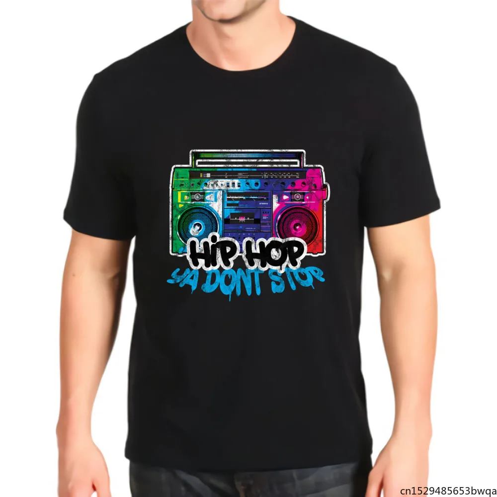 

Hip Hop Ya Dont Stop Old School 70s 80s Boombox Premium Men's T-shirt Graphic New Kawaii T Shirt