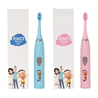 cute children cartoon pattern electric toothbrush double sided teeth sonic toothbrush heads for kids with soft replacement