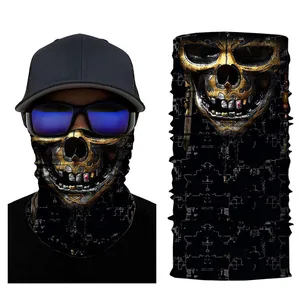 Балаклава для мотоцикла маска на половину лица чехол унисекс маска для катания на лыжах мотоцикле езды на велосипеде маска для вечерние с черным черепом летняя защита для шеи шарф для защиты от солнца