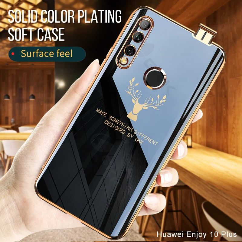 GKK Luxury Plating Pattern Soft Case For Huawei P Smart Z Y9 Prime 2019 Honor 9X Case With Fingerprint hole Anti-knock Tpu Cover