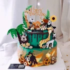 Новинка, милый Топпер для торта с животными в лесу, слон, обезьяна, лошадь, Лев, украшение для торта на 1-й день рождения, украшение для вечеринки для мальчиков