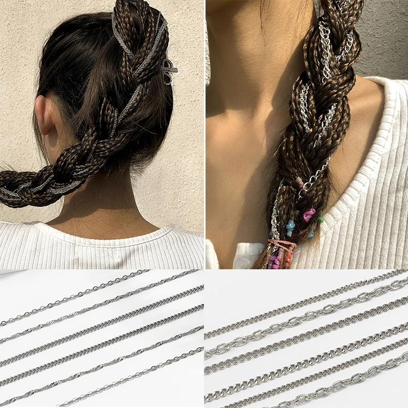 Модные металлические длинные цепи для волос ручной работы сделай сам парик