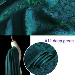 11 deep green Тяжелый шелк материал лотоса жаккард шелковая ткань для платьев рубашки шелк вискоза - Цвет: 11 deep green