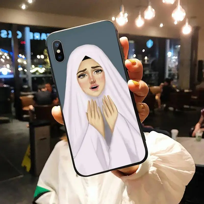 

Muslim Islamic Arabic Hijab Face Gril Phone Case for iPhone 11 12 pro XS MAX 8 7 6 6S Plus X 5S SE 2020 XR
