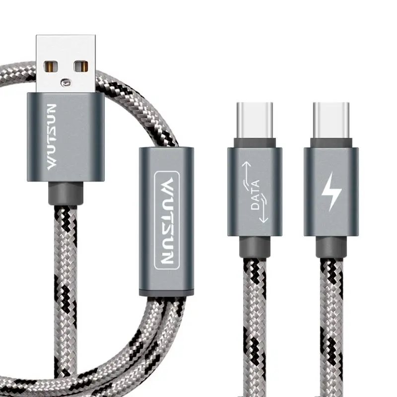 USB 2,0 type A Мужской Двойной usb type C сплиттер папа-папа Y Быстрая зарядка кабель для передачи данных провод для Samsung huawei HTC ZTE Android Mobile