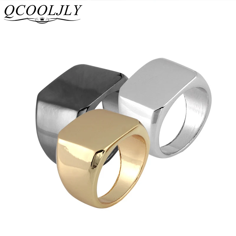 QCOOLJLY простое квадратное кольцо новинка Брендовые мужские кольца