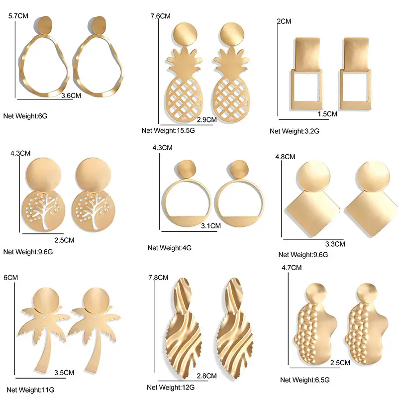 JJFOUCS модные Эффектные серьги 2020 НОВЫЕ геометрические полые растения золотые