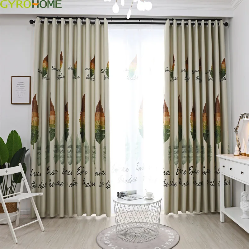 Занавески с цветными листьями в сельском стиле для гостиной столовой спальни |