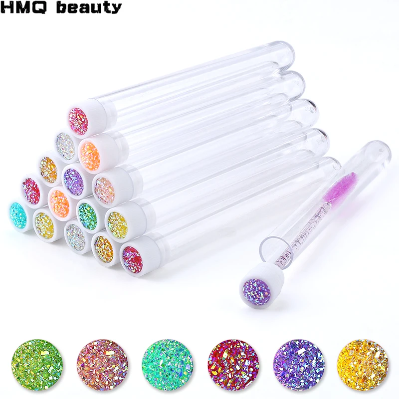 

Reusable eyebrow brush tube disposable eyelash brush eyebrow brush replaceable dust-proof Sparkling broken diamond at bottom