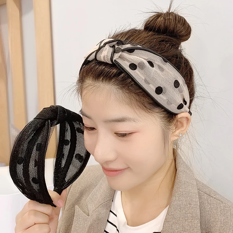 Корейский стиль лента на голову в горошек для девочек Ins Интернет знаменитости