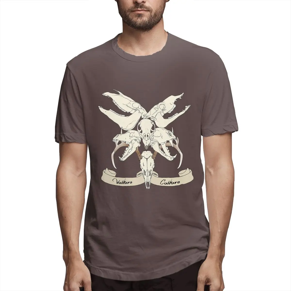 

Taxidermy Vulture Culture Skulls Essential Men's Classic T-Shirt Casual Tee Shirt Short Sleeve Round Neck Pure Cotton Clothes