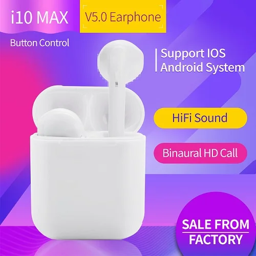 Button Control I10 Max TWS Bluetooth наушники мини беспроводные наушники стерео гарнитура для всех смартфонов PK i12 i11 i9s i7s - Цвет: Button Control