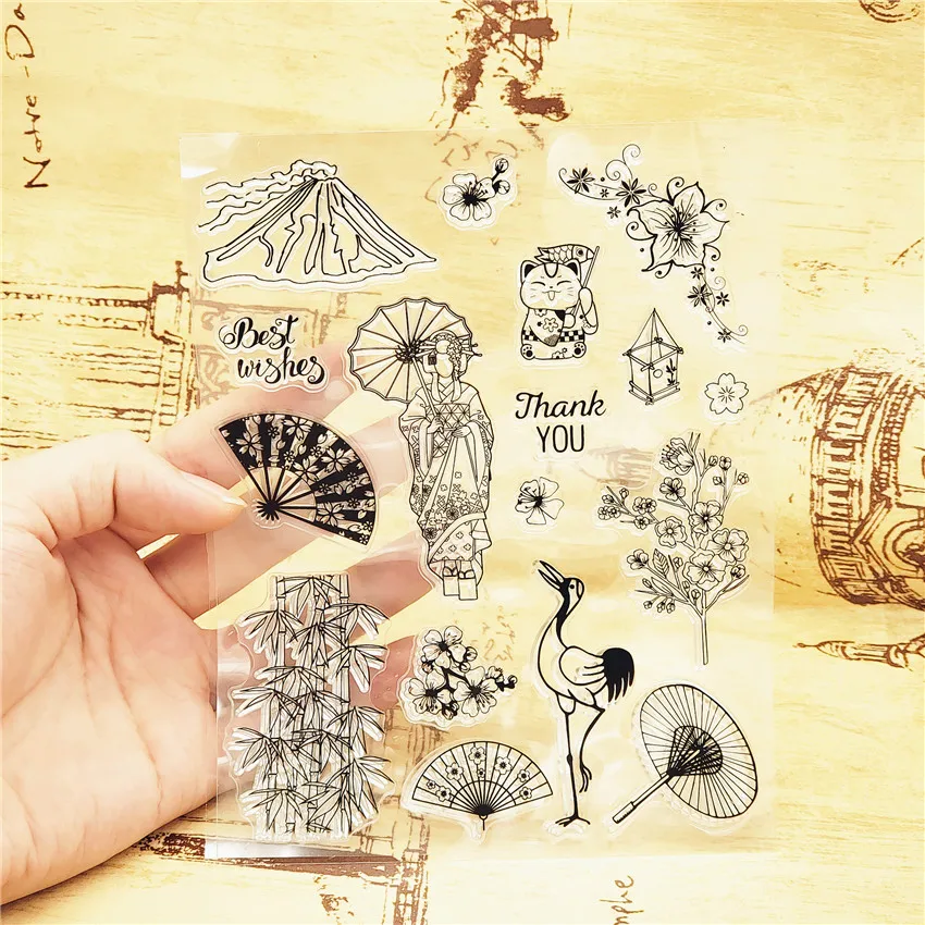 14*18 см японский прозрачный марки/силиконовые уплотнения роликовый Штамп для DIY