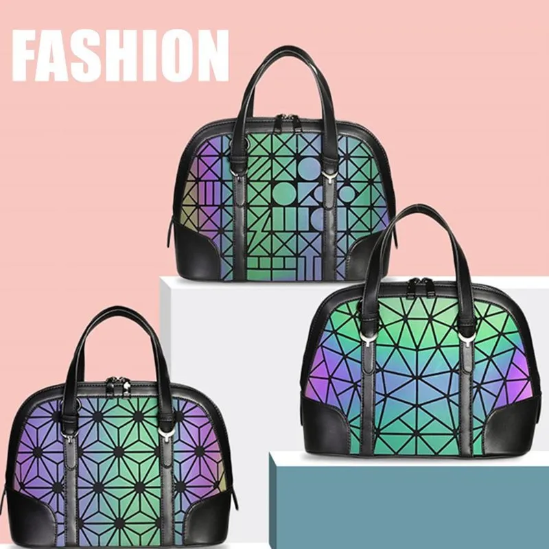 geometric diamond irregular shell bag ladies luminous office crossbody bag for women quality holographic designer shoulder bag free global shipping