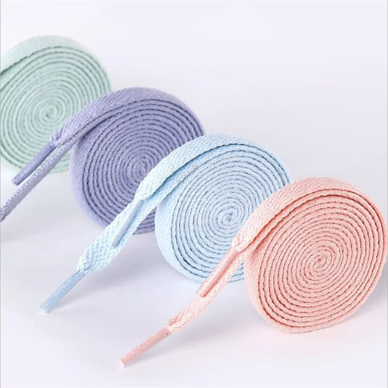 

4Pair / lot Flat Shoelaces Canvas Sneakers Sports Shoes Laces Classic Women And Men Shoelace Solid Double Flat Boot Strings