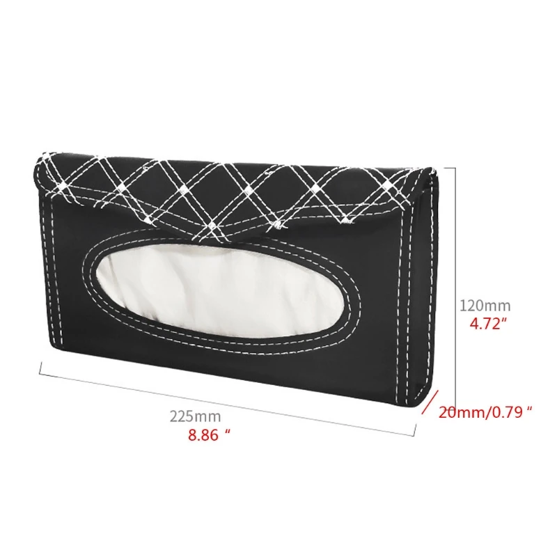 

Convenient Car Tissue Bag Car Sun Visor Tissue Box Towel Sets Holder Auto Interior Storage Decoration Plaid Tissue Box C