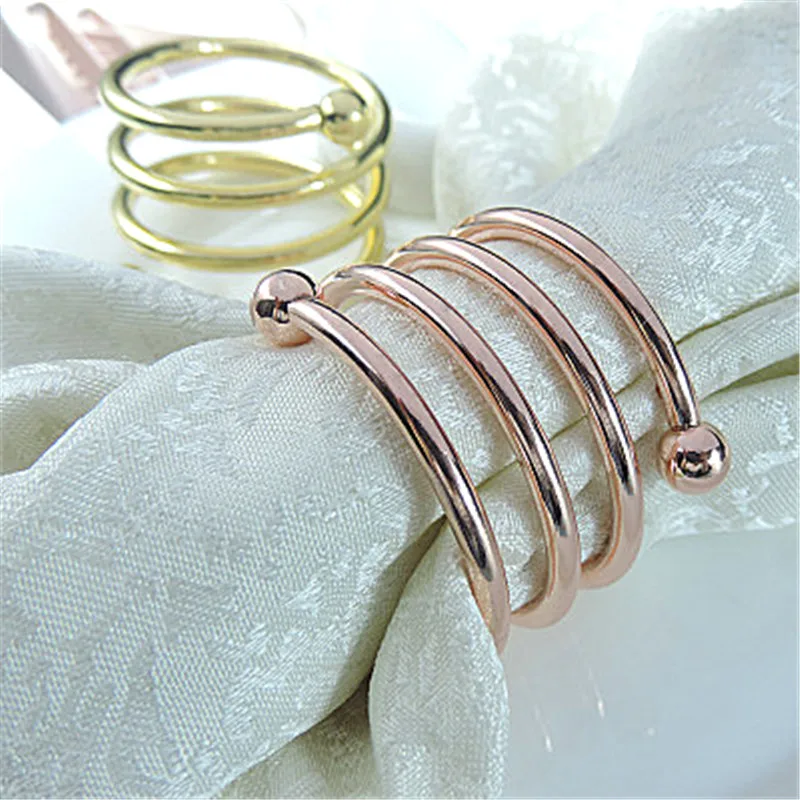 12-piece napkin buckle high-end ring exquisite simple double bead spring cloth western food | Дом и сад