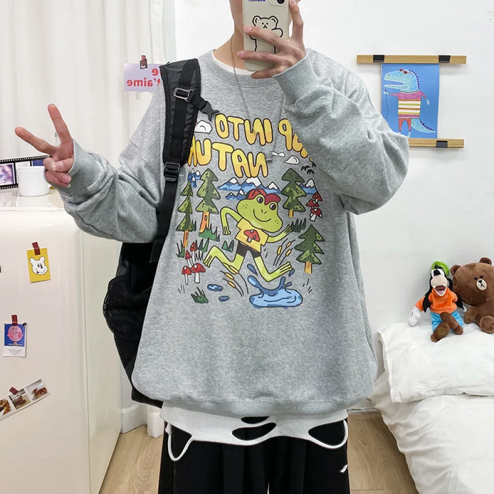 

Fall Hoodie Women's Sports Little Frog O Neck Sweatshirt Women's Pullover Slim Hoodie Jacket Loose Hoodie