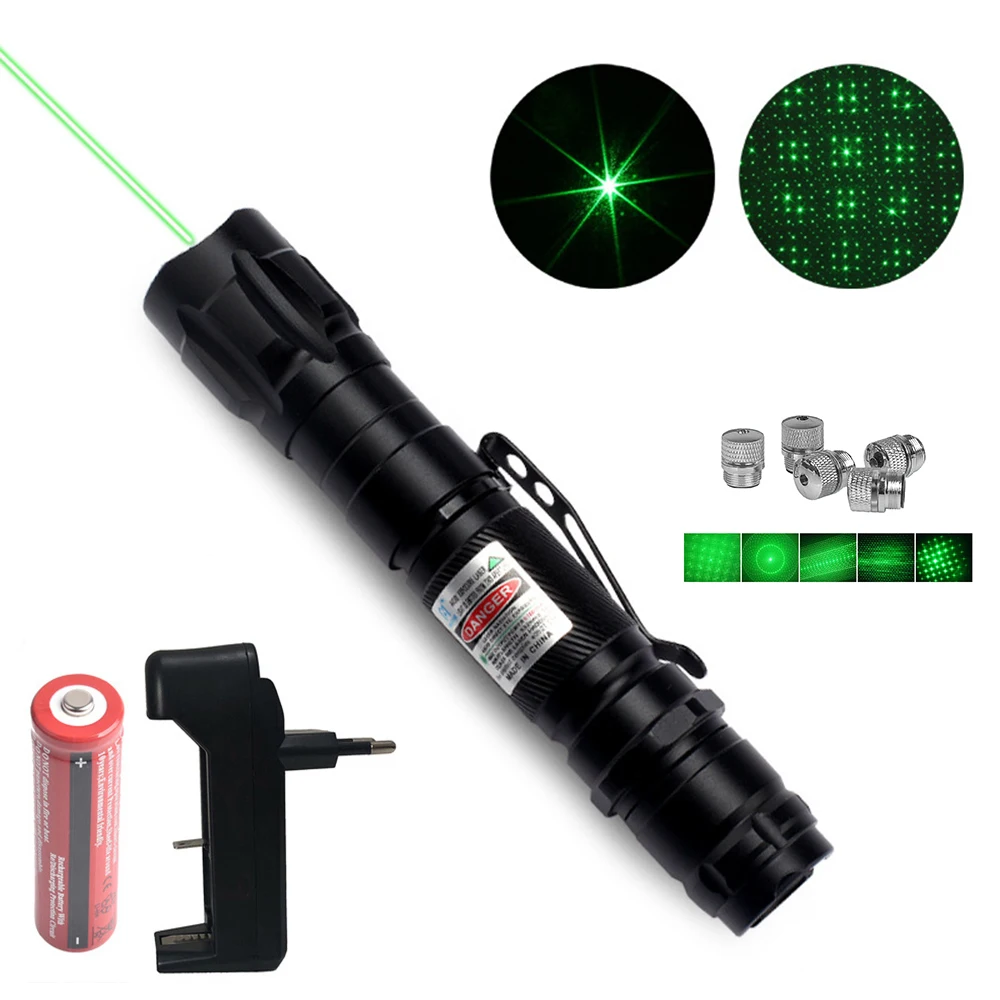 

Hunting High Power Green lasers Adjustable Focus Burning Green Laser Pointer Pen 532nm 500 to 10000 meters Lazer 009