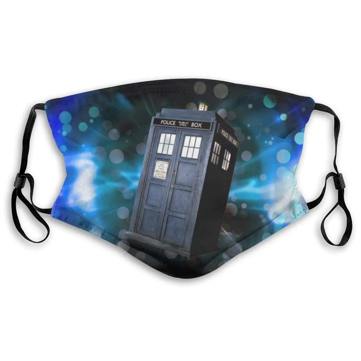 

London Phone Booth Starry Sky Washable Reusable Mask, Anti Dust Half Face Mouth Mask For Kids Teens Men Women With Adjustable