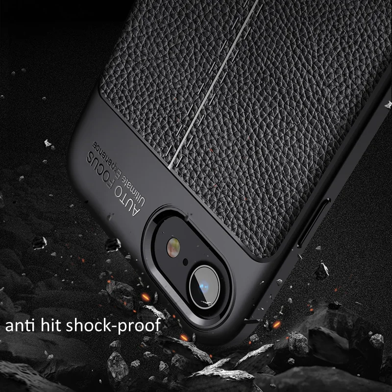 Чехол-накладка из шагреневой кожи для iPhone SE 2020 матовый Мягкий силиконовый чехол