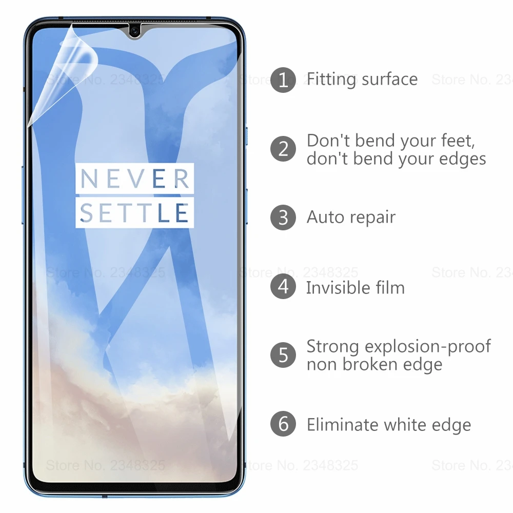 2 в 1 мягкая Гидрогелевая пленка + стекло для объектива камеры Oneplus 7T Pro 6t чехол One Plus