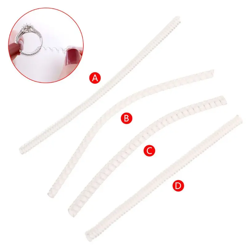 Jewelry Tool Ring Adjuster Invisible Transparent Spiral Cord Tension Reducer Adjustable Sizes Invisi | Украшения и аксессуары