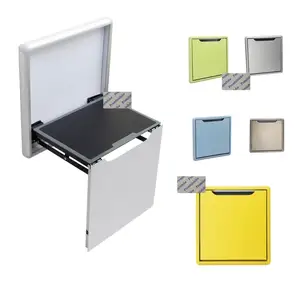 Тонкий настенный складной стул из алюминиевого сплава, мягкая медленная съемка, для ванной, чулана, гардеробной, вестибюля, RV, белого, серебристого цвета, цвета шампанского