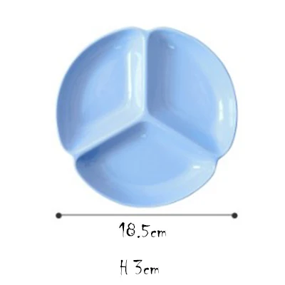 plate-7 inch blue Японский разделенный поднос разделенная тарелка для завтрака для обеда ужина Heatable керамическая тарелка для домашнего отеля ресторана шуол - Цвет: plate-7 inch blue