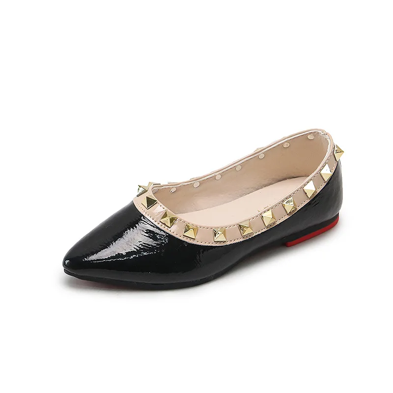 

Fashion Kids Shoes For Girl Princess Rivet Spring Autumn New Girl Elegant Shoe Classic PU Leather Waterproof Children Flat Shoe