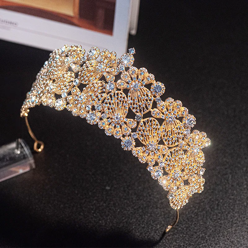 

Bridal Crown Headwear for Female Wedding Birthday Headdress Rhinestones Inlaid Retro Luxury Hair Accessories LB