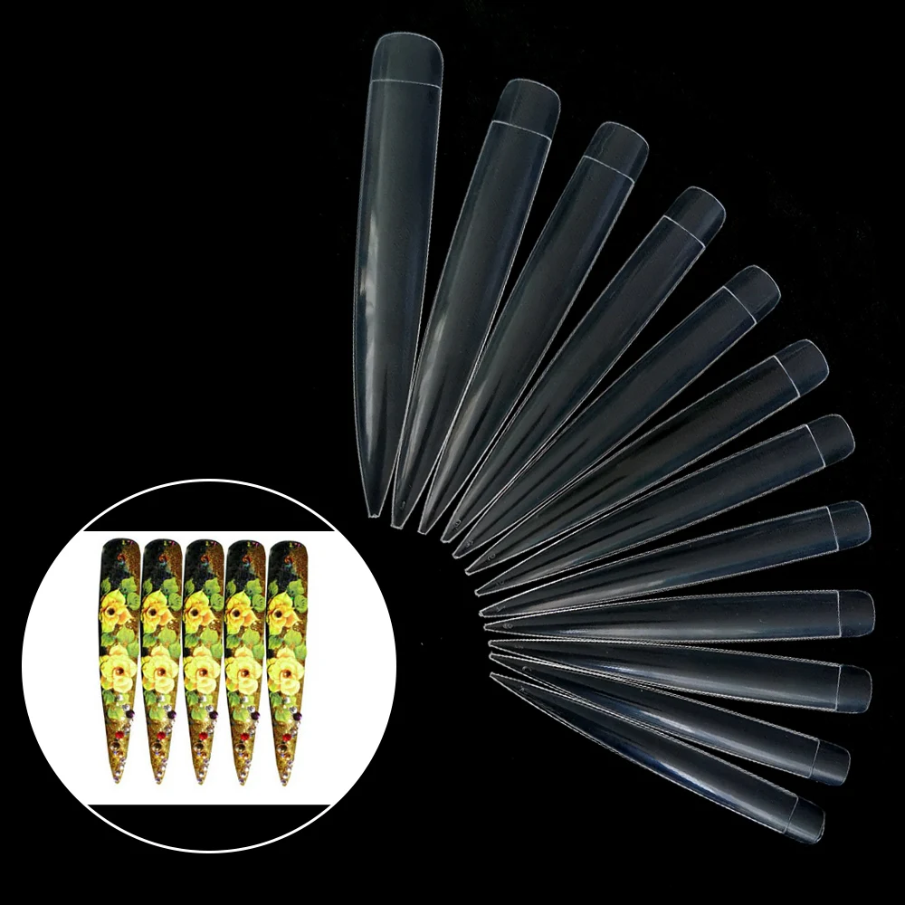 24 звёздочка с полным покрытием прозрачный акриловый УФ гель французские