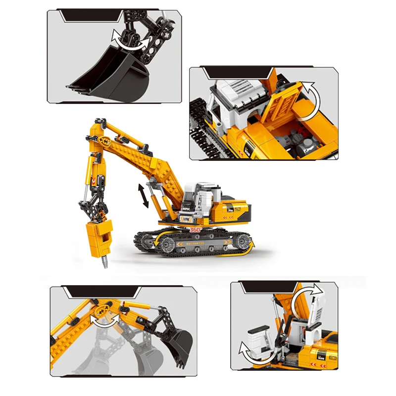 Инженерный бульдозер кран грузовик смеситель цемента автомобиль строительный