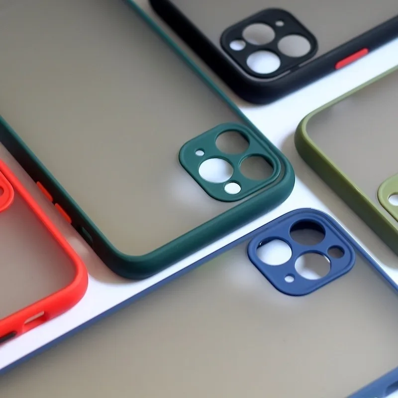 Роскошный прозрачный матовый чехол-накладка контрастного цвета для iPhone 11 Pro Max X XS