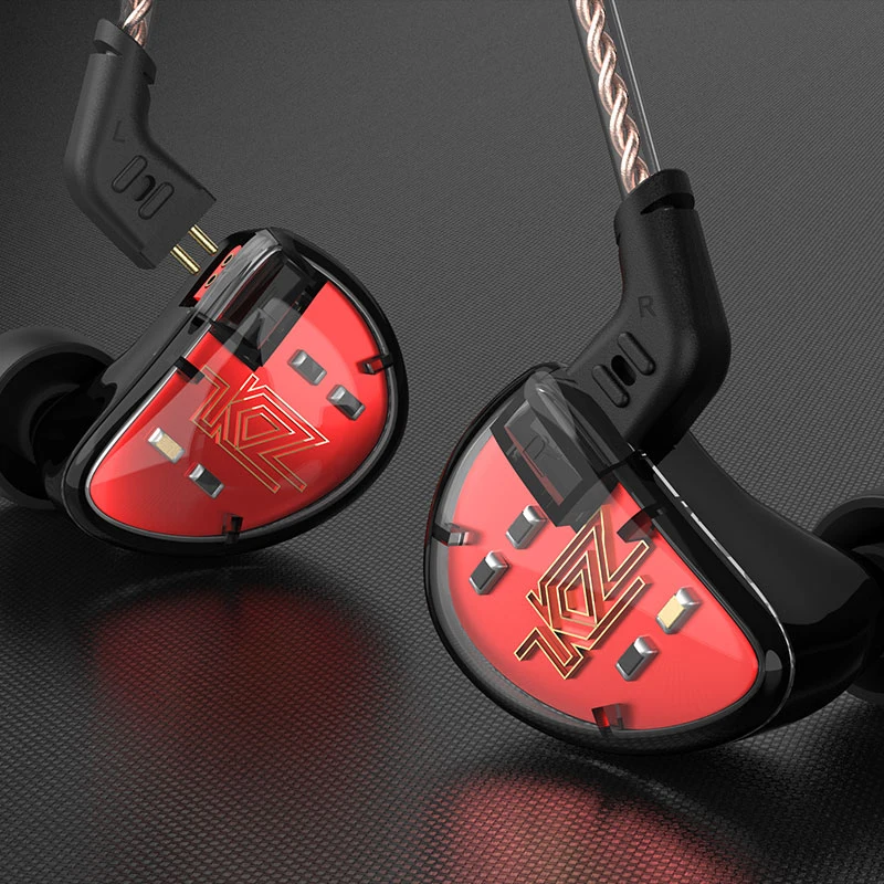 Плотным верхним ворсом KZ AS10 5BA Hi Fi стерео наушники для мобильного телефона
