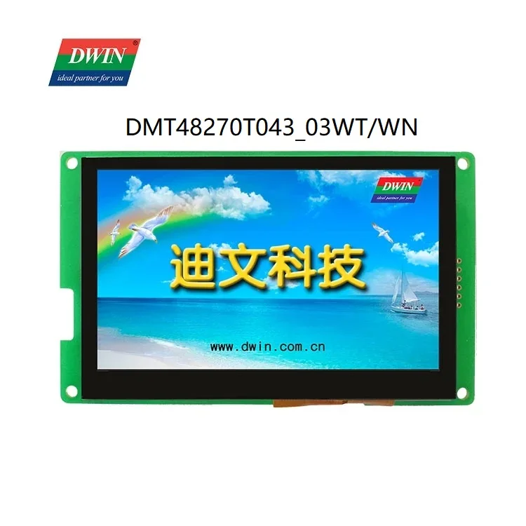 

DWIN 4,3 дюймовый TFT ЖК-дисплей 480*272 пикселей HMI Сенсорный экран промышленного класса 65K RS232/TTL UART Buzzer DMT48270T043_03W