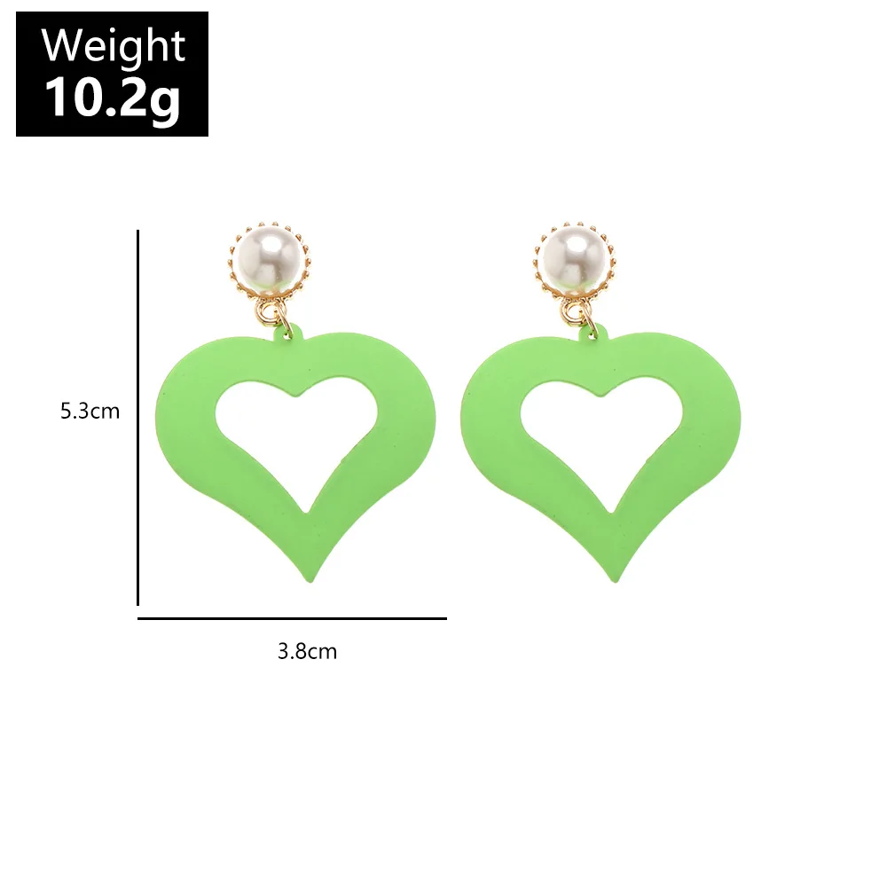 

Korean Style Fashion Simple Temperament Peach Heart Earrings Women Fashion Candy Color Love Earrings Women Jewelry Gift For Girl