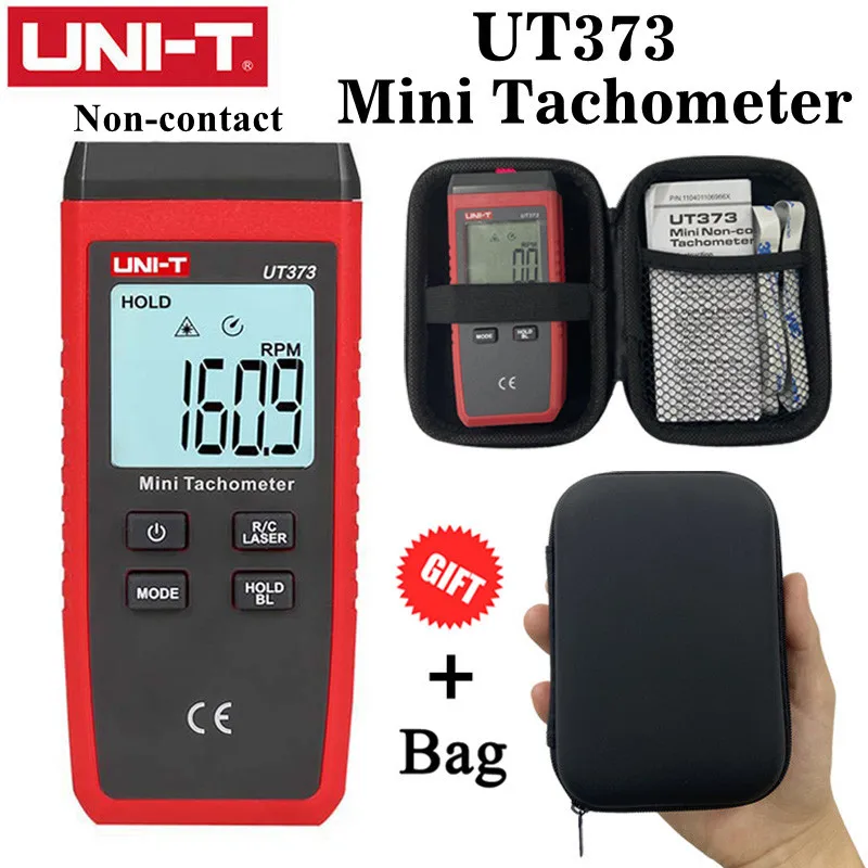 

UNI-T цифровой Бесконтактный тахометр UT373 с индикацией перегрузки до 99999, циферблат «OL» с одним триггером/индикатором лазера