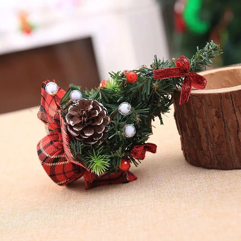 Маленькая DIY Рождественская елка в горшке конический шар подвеска украшение для