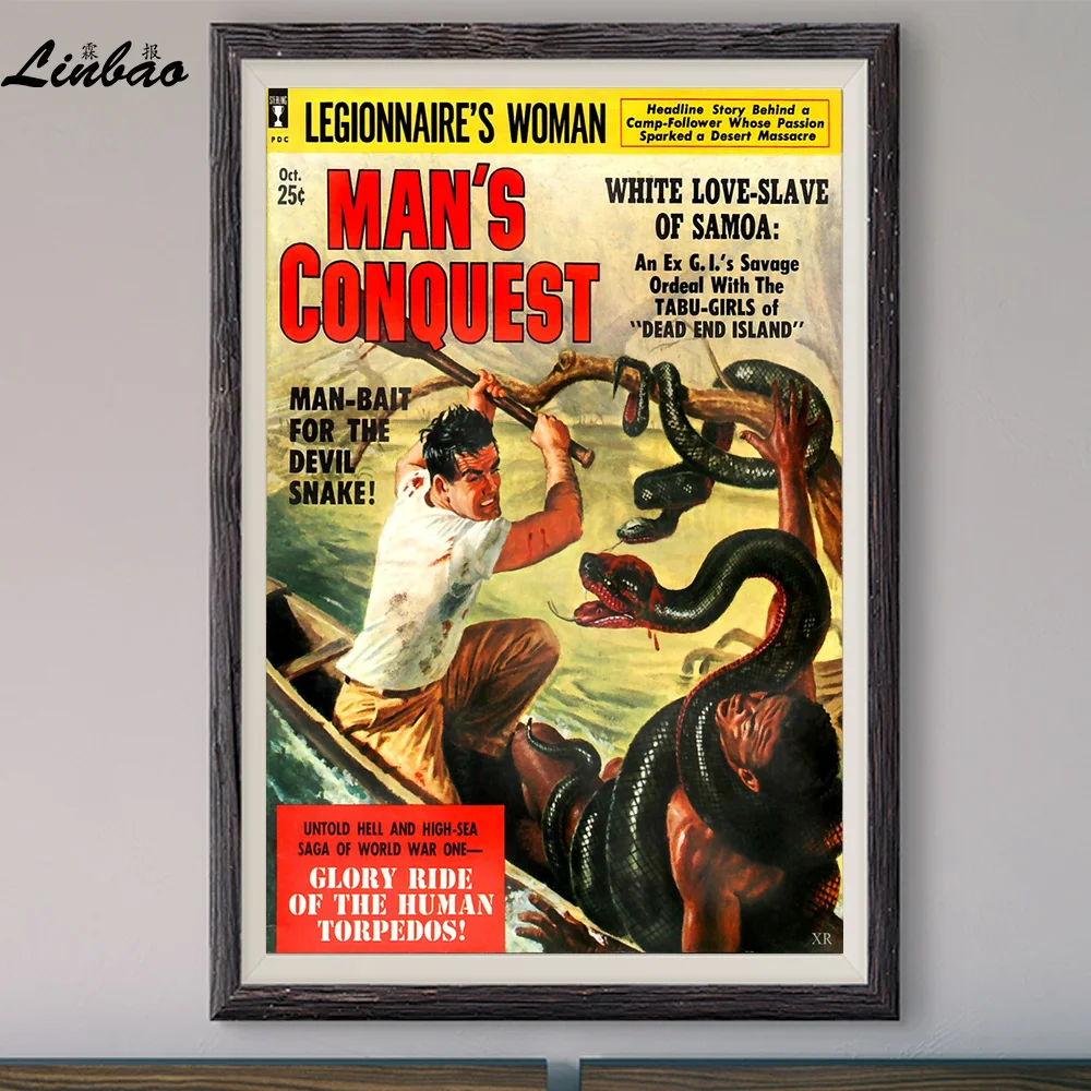 

V288 1959 Man's conquest! Vintage Classic Movie Print Silk Poster Home Deco Wall Art Gift
